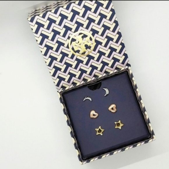 Tory Burch Earring Set -Three Pair Celestial Studs - Picture 2 of 3